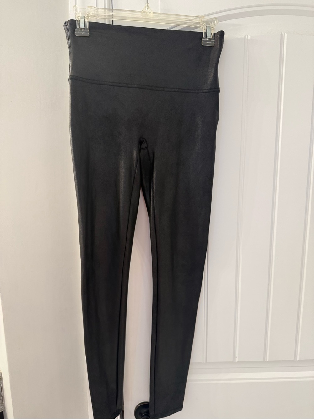 SPANX Black Faux Leather High-Waist Leggings